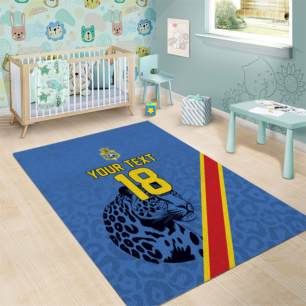 Custom DR Congo Football Area Rug Leopard Pride Heritage Edition