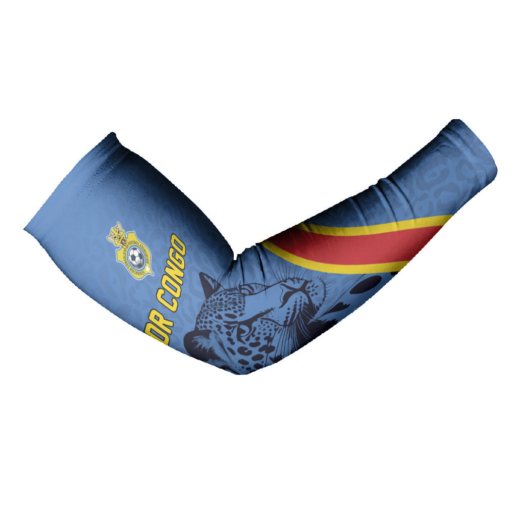 Custom DR Congo Football Arm Sleeves Leopard Pride Heritage Edition