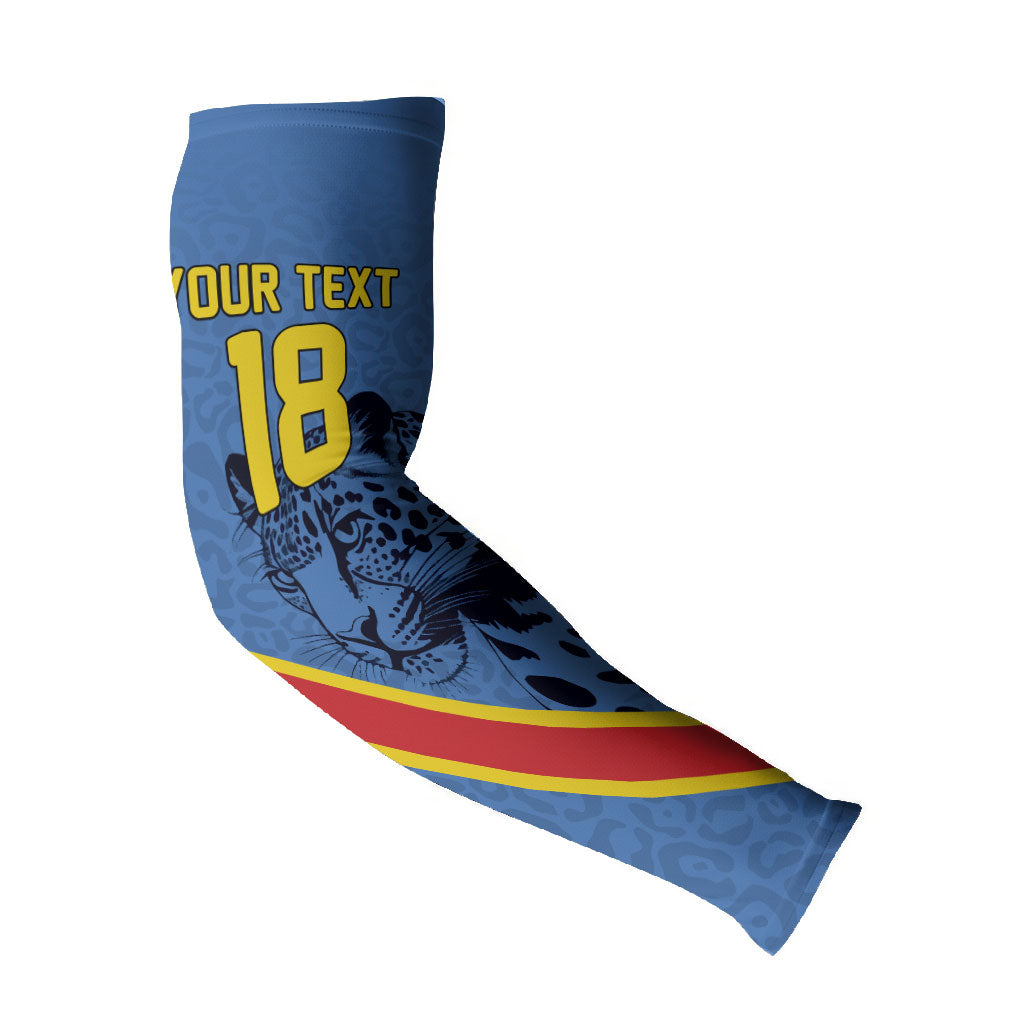 Custom DR Congo Football Arm Sleeves Leopard Pride Heritage Edition