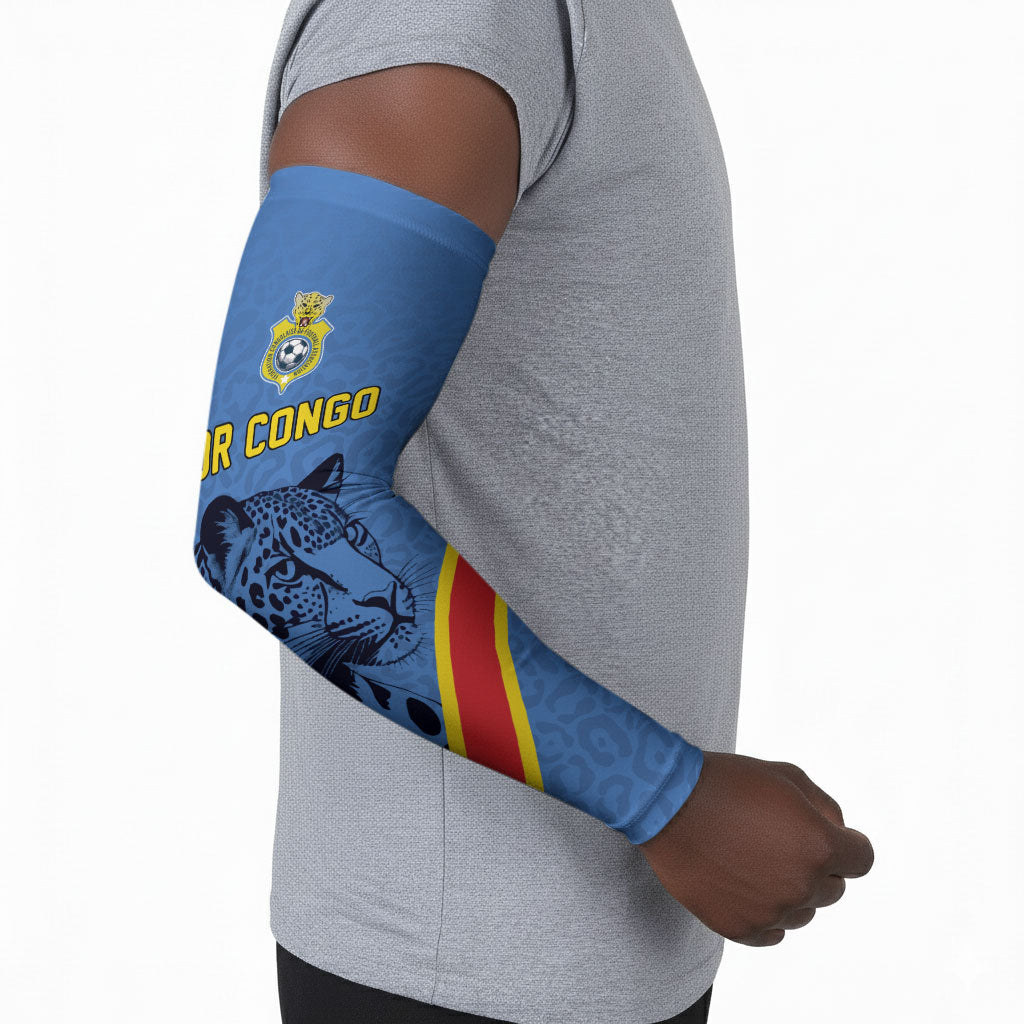 Custom DR Congo Football Arm Sleeves Leopard Pride Heritage Edition