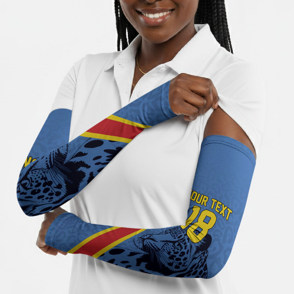 Custom DR Congo Football Arm Sleeves Leopard Pride Heritage Edition