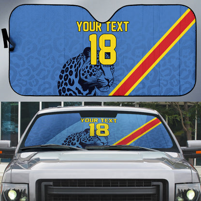 Custom DR Congo Football Auto Sun Shade Leopard Pride Heritage Edition