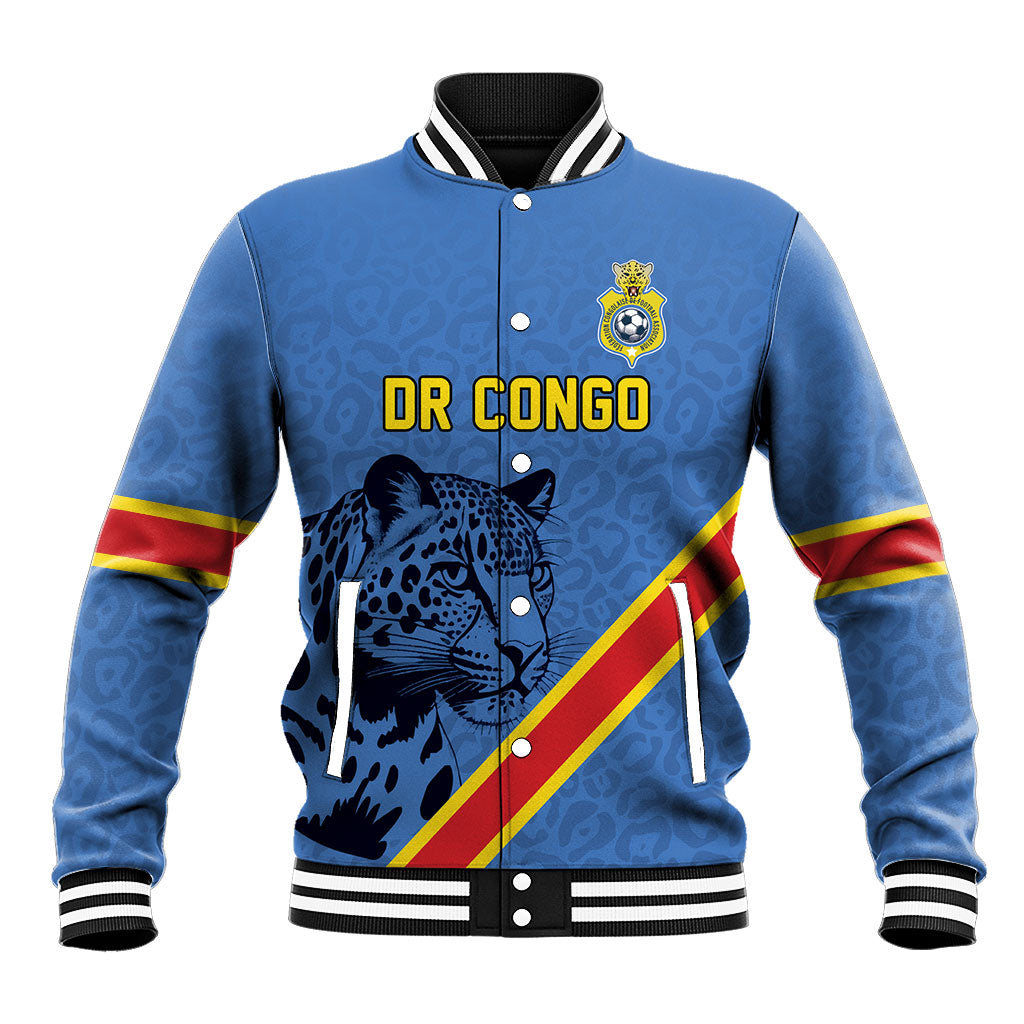 Custom DR Congo Football Baseball Jacket Leopard Pride Heritage Edition