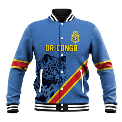 Custom DR Congo Football Baseball Jacket Leopard Pride Heritage Edition