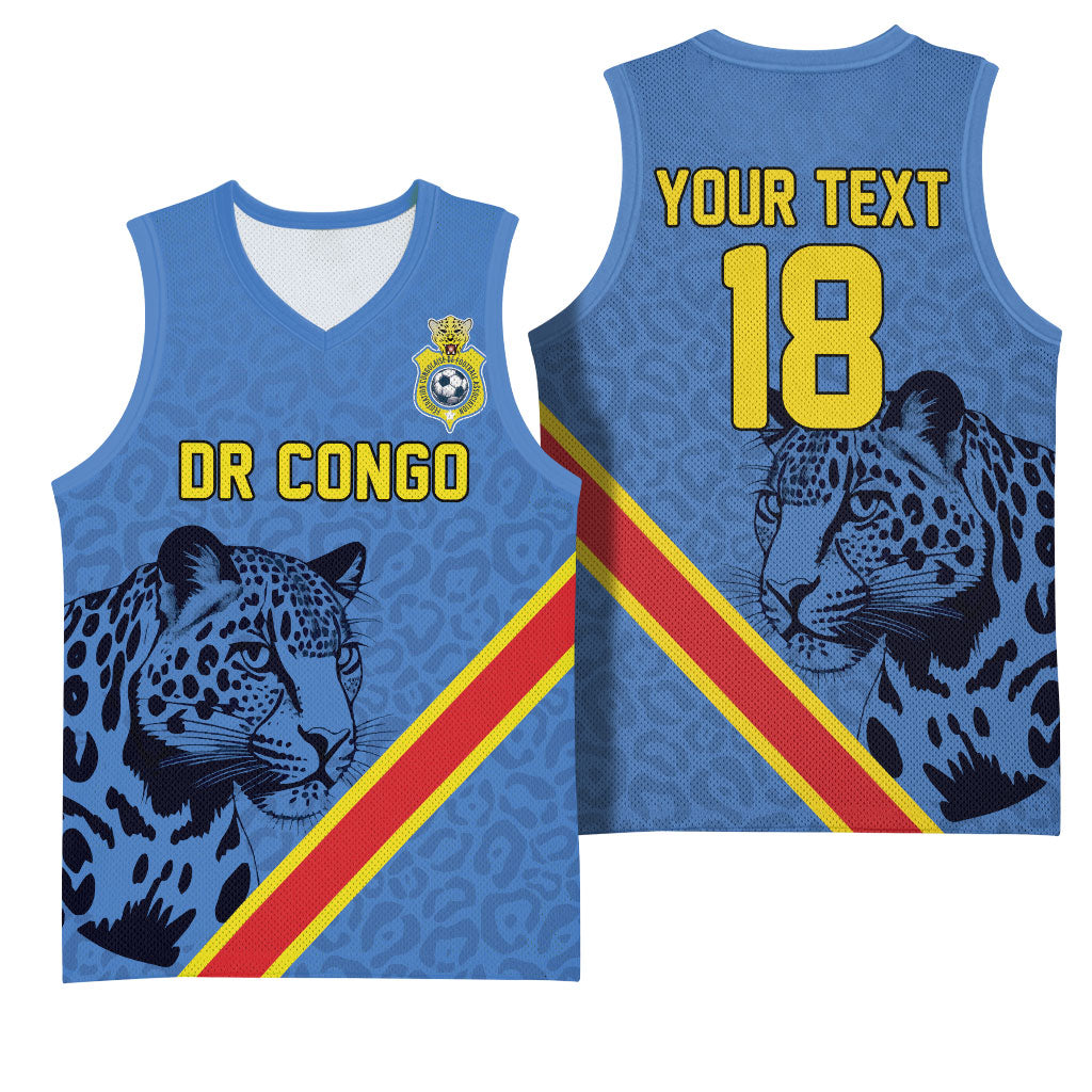Custom DR Congo Football Basketball Jersey Leopard Pride Heritage Edition