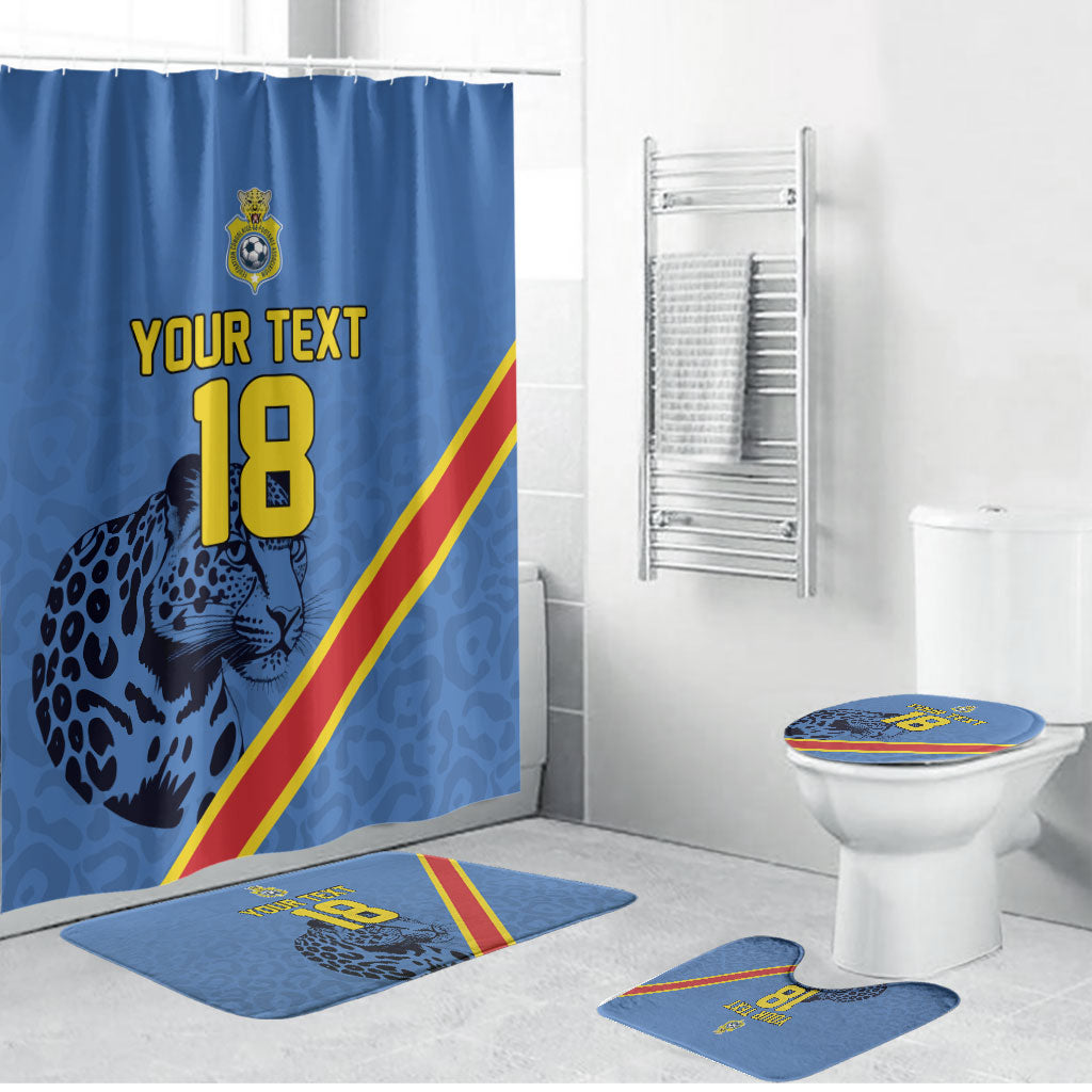 Custom DR Congo Football Bathroom Set Leopard Pride Heritage Edition