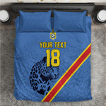 Custom DR Congo Football Bedding Set Leopard Pride Heritage Edition