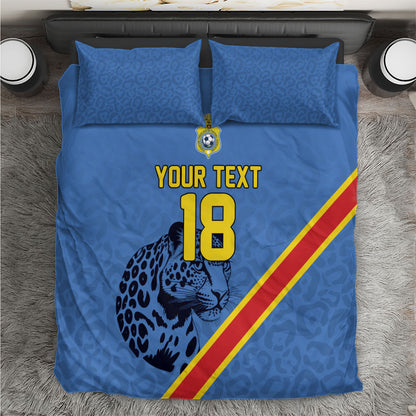 Custom DR Congo Football Bedding Set Leopard Pride Heritage Edition