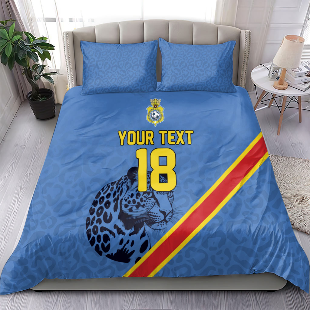 Custom DR Congo Football Bedding Set Leopard Pride Heritage Edition