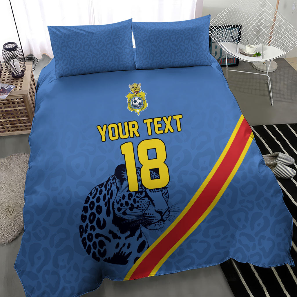Custom DR Congo Football Bedding Set Leopard Pride Heritage Edition
