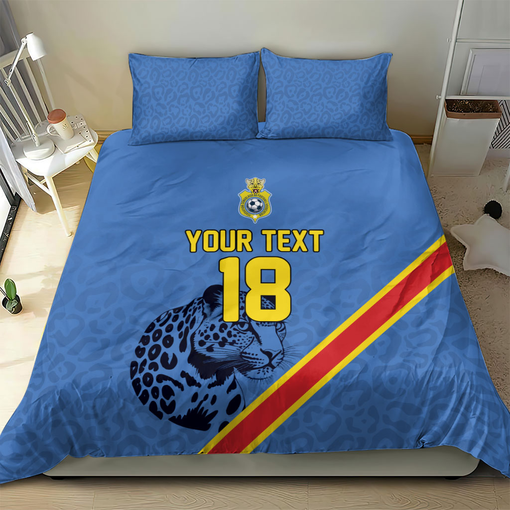 Custom DR Congo Football Bedding Set Leopard Pride Heritage Edition