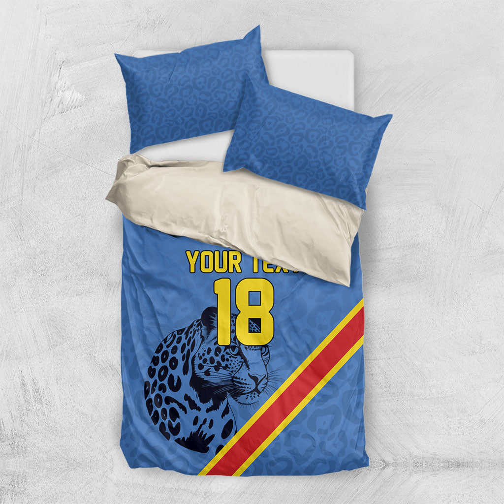 Custom DR Congo Football Bedding Set Leopard Pride Heritage Edition