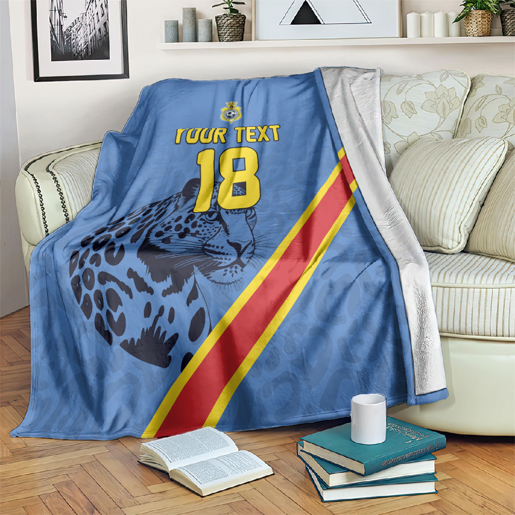 Custom DR Congo Football Blanket Leopard Pride Heritage Edition