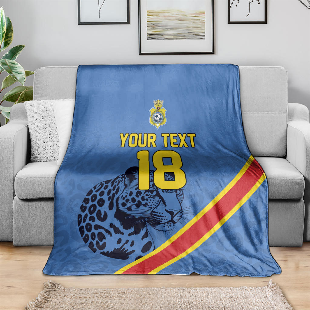 Custom DR Congo Football Blanket Leopard Pride Heritage Edition