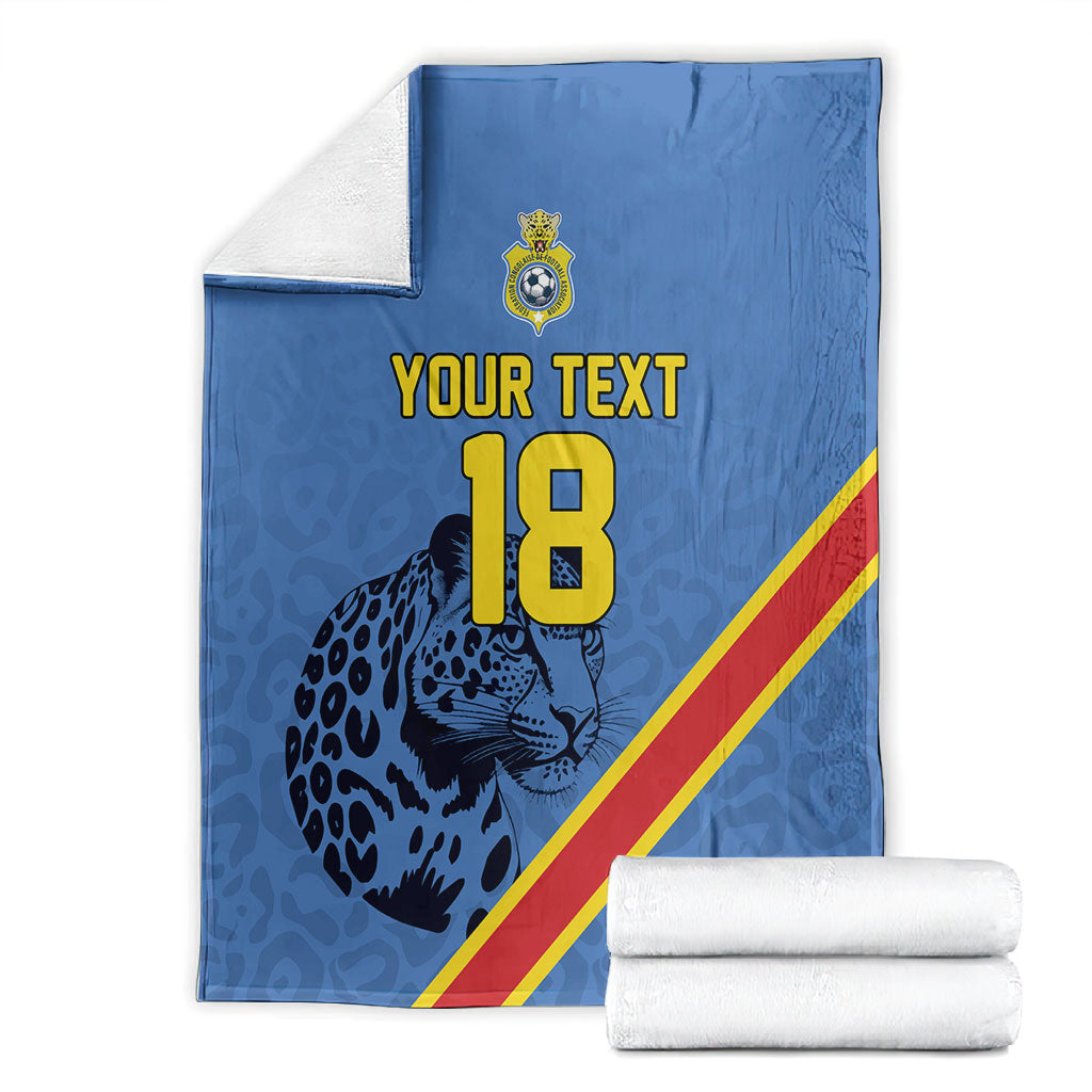 Custom DR Congo Football Blanket Leopard Pride Heritage Edition