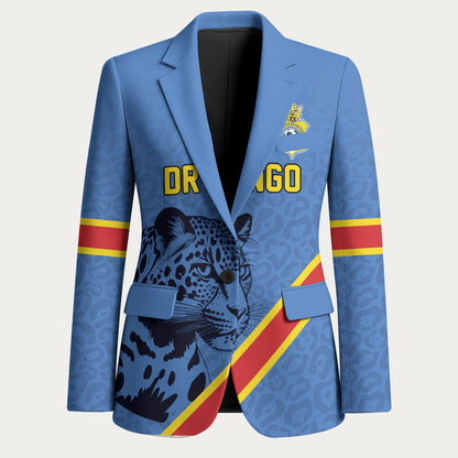 Custom DR Congo Football Blazer Leopard Pride Heritage Edition