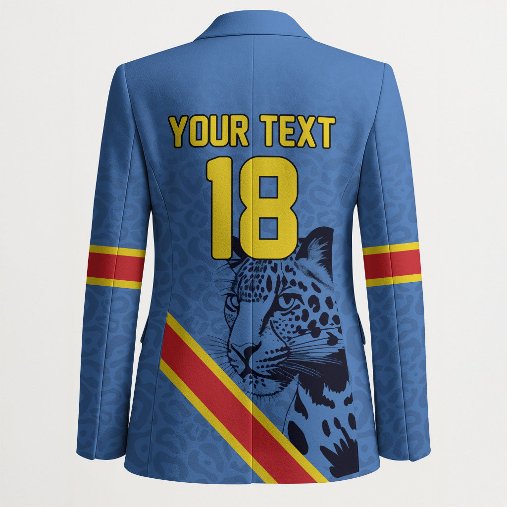 Custom DR Congo Football Blazer Leopard Pride Heritage Edition