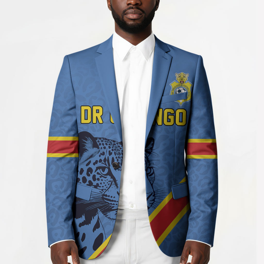 Custom DR Congo Football Blazer Leopard Pride Heritage Edition