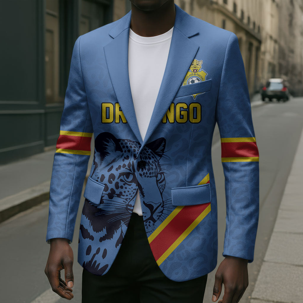 Custom DR Congo Football Blazer Leopard Pride Heritage Edition