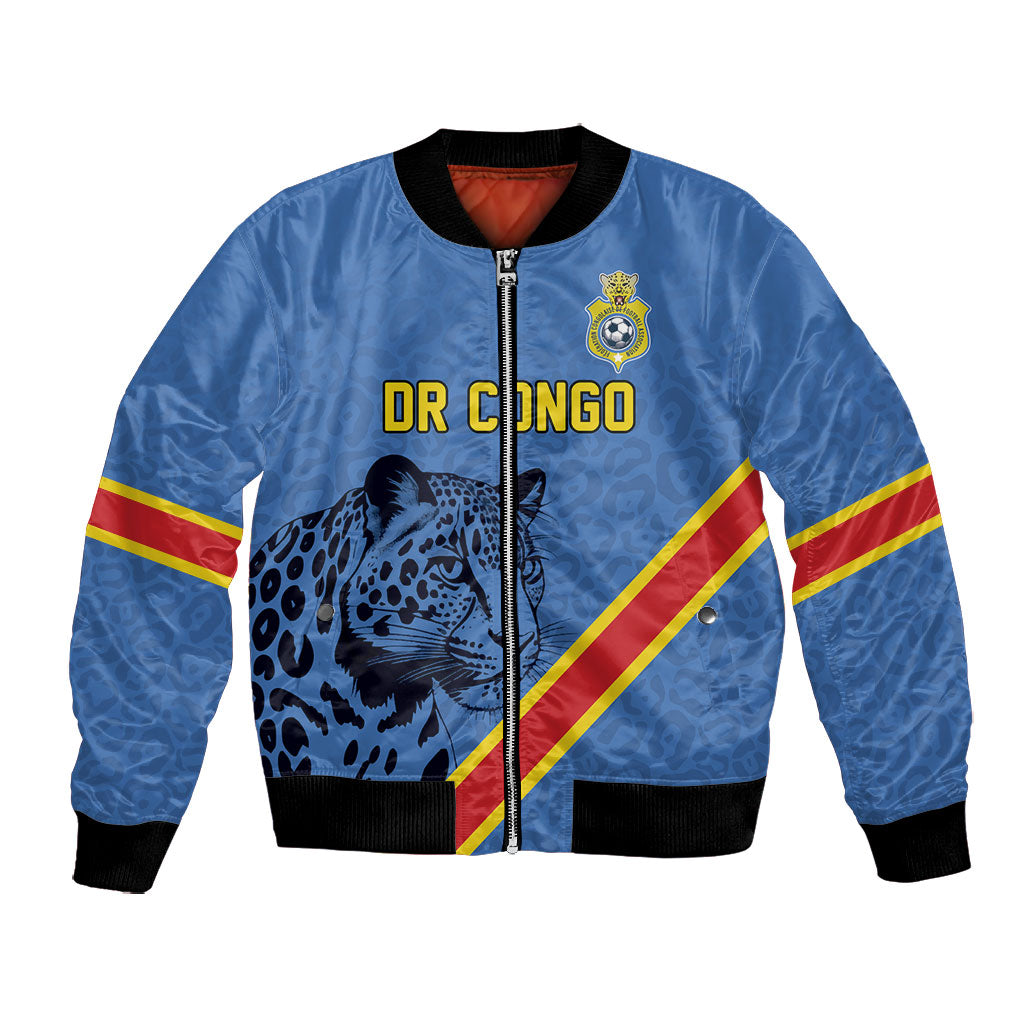 Custom DR Congo Football Bomber Jacket Leopard Pride Heritage Edition