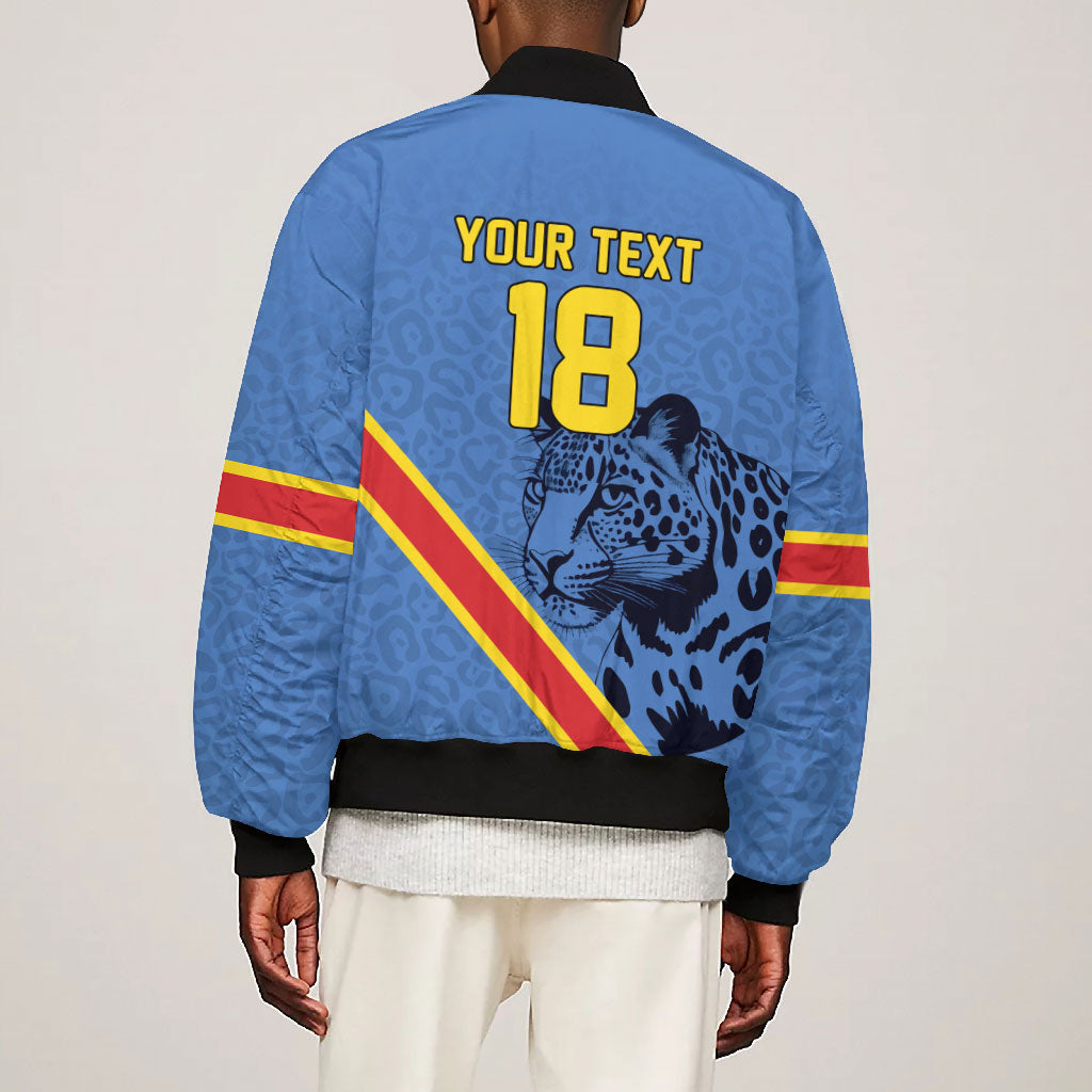 Custom DR Congo Football Bomber Jacket Leopard Pride Heritage Edition