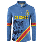 Custom DR Congo Football Button Sweatshirt Leopard Pride Heritage Edition