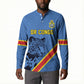 Custom DR Congo Football Button Sweatshirt Leopard Pride Heritage Edition