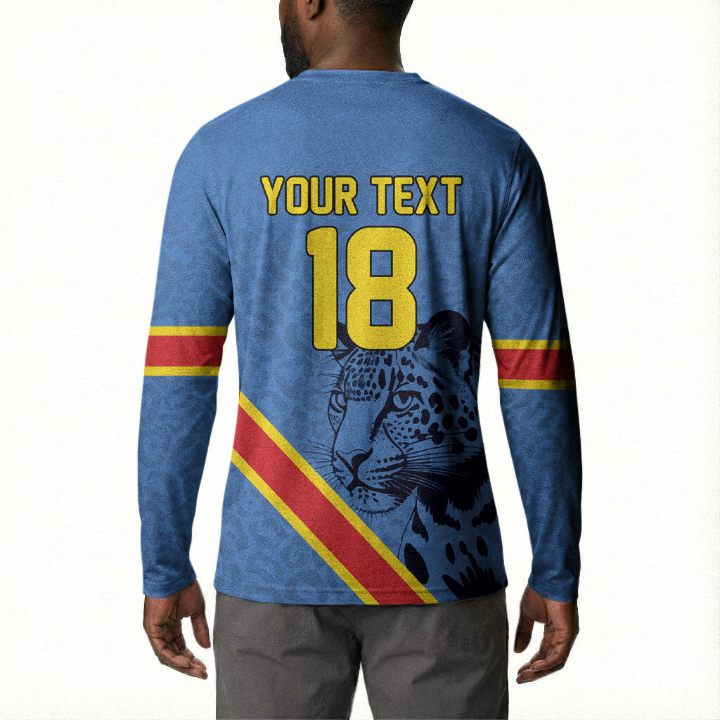Custom DR Congo Football Button Sweatshirt Leopard Pride Heritage Edition
