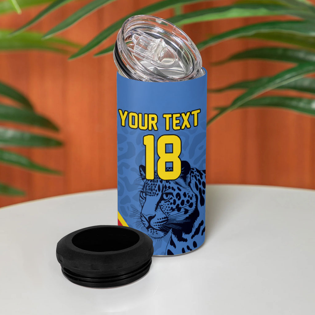 Custom DR Congo Football 4 in 1 Can Cooler Tumbler Leopard Pride Heritage Edition