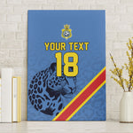 Custom DR Congo Football Canvas Wall Art Leopard Pride Heritage Edition