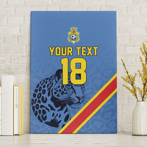 Custom DR Congo Football Canvas Wall Art Leopard Pride Heritage Edition