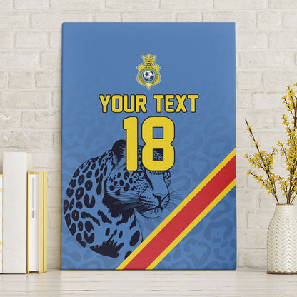 Custom DR Congo Football Canvas Wall Art Leopard Pride Heritage Edition