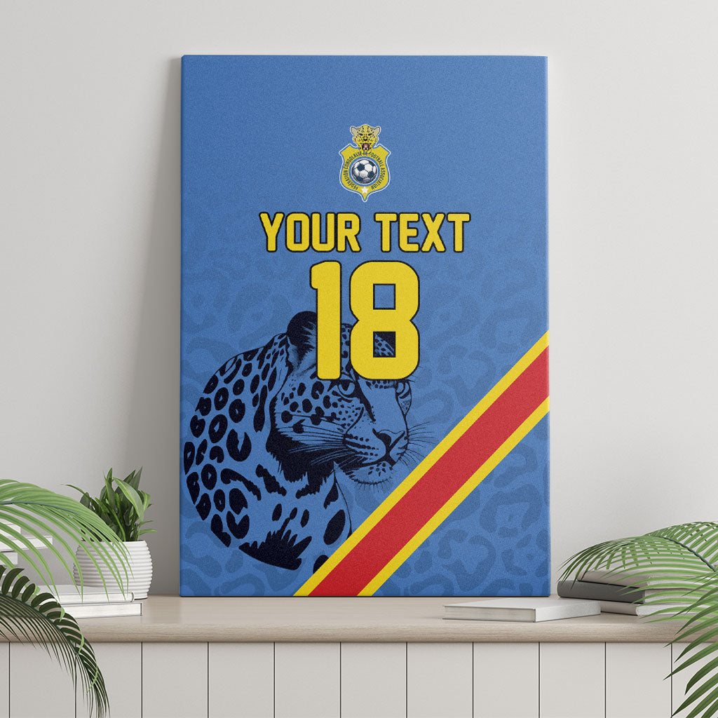 Custom DR Congo Football Canvas Wall Art Leopard Pride Heritage Edition