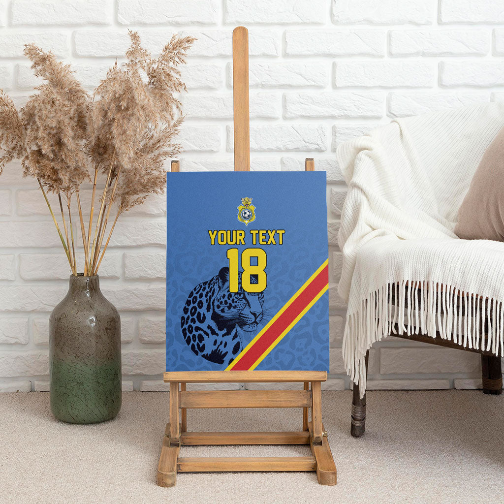 Custom DR Congo Football Canvas Wall Art Leopard Pride Heritage Edition