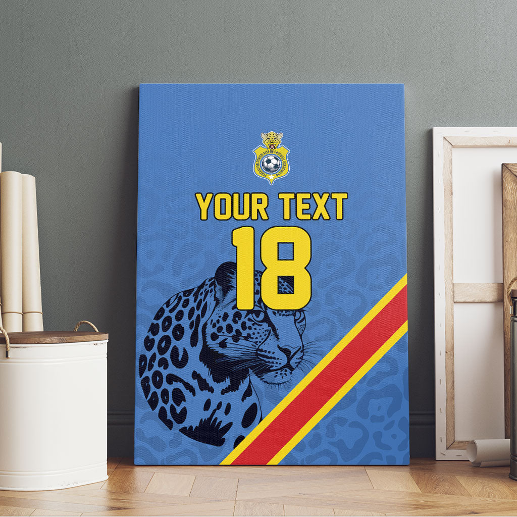 Custom DR Congo Football Canvas Wall Art Leopard Pride Heritage Edition