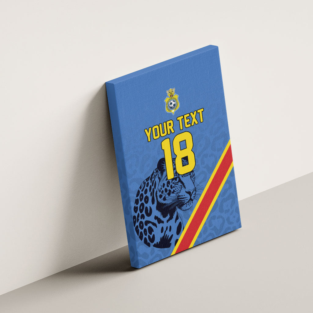 Custom DR Congo Football Canvas Wall Art Leopard Pride Heritage Edition