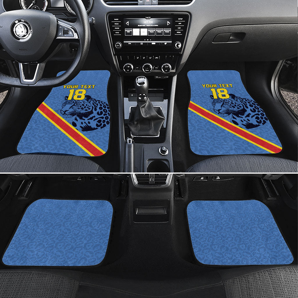 Custom DR Congo Football Car Mats Leopard Pride Heritage Edition