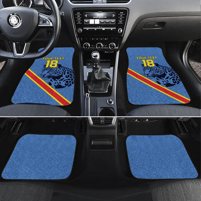 Custom DR Congo Football Car Mats Leopard Pride Heritage Edition