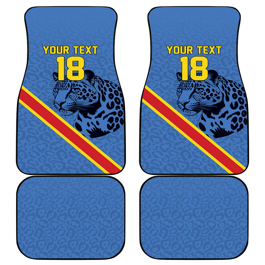 Custom DR Congo Football Car Mats Leopard Pride Heritage Edition