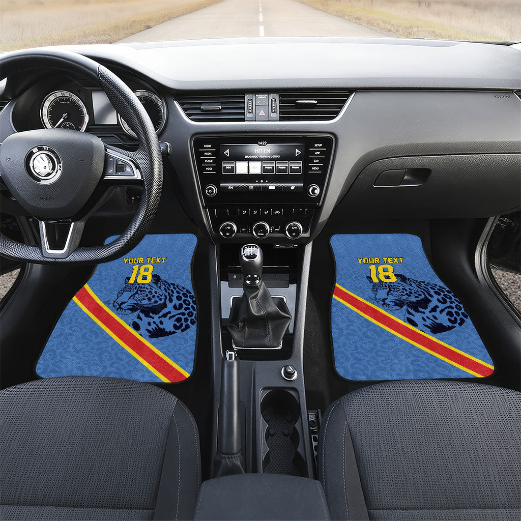 Custom DR Congo Football Car Mats Leopard Pride Heritage Edition