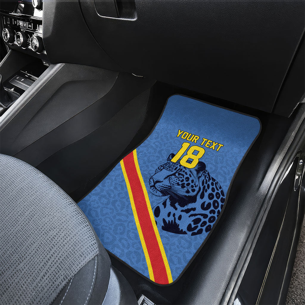 Custom DR Congo Football Car Mats Leopard Pride Heritage Edition