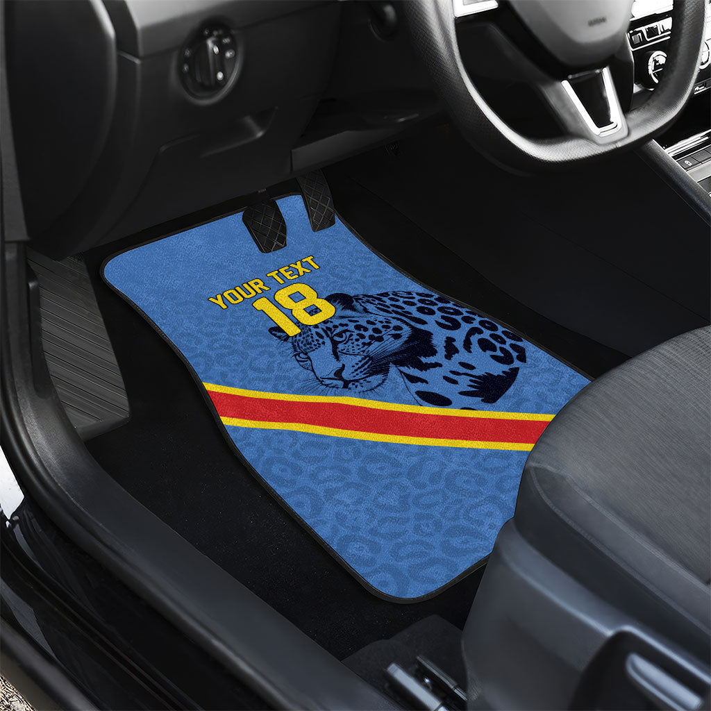 Custom DR Congo Football Car Mats Leopard Pride Heritage Edition