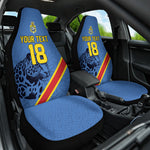 Custom DR Congo Football Car Seat Cover Leopard Pride Heritage Edition