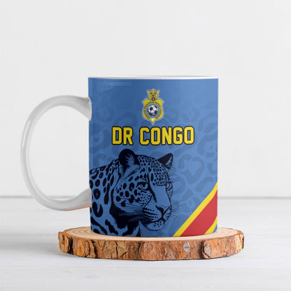 Custom DR Congo Football Ceramic Mug Leopard Pride Heritage Edition