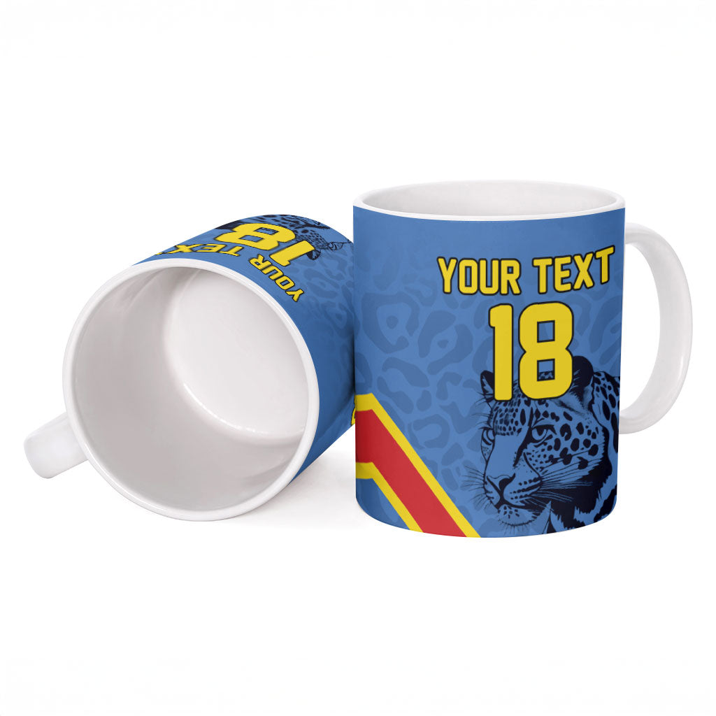 Custom DR Congo Football Ceramic Mug Leopard Pride Heritage Edition