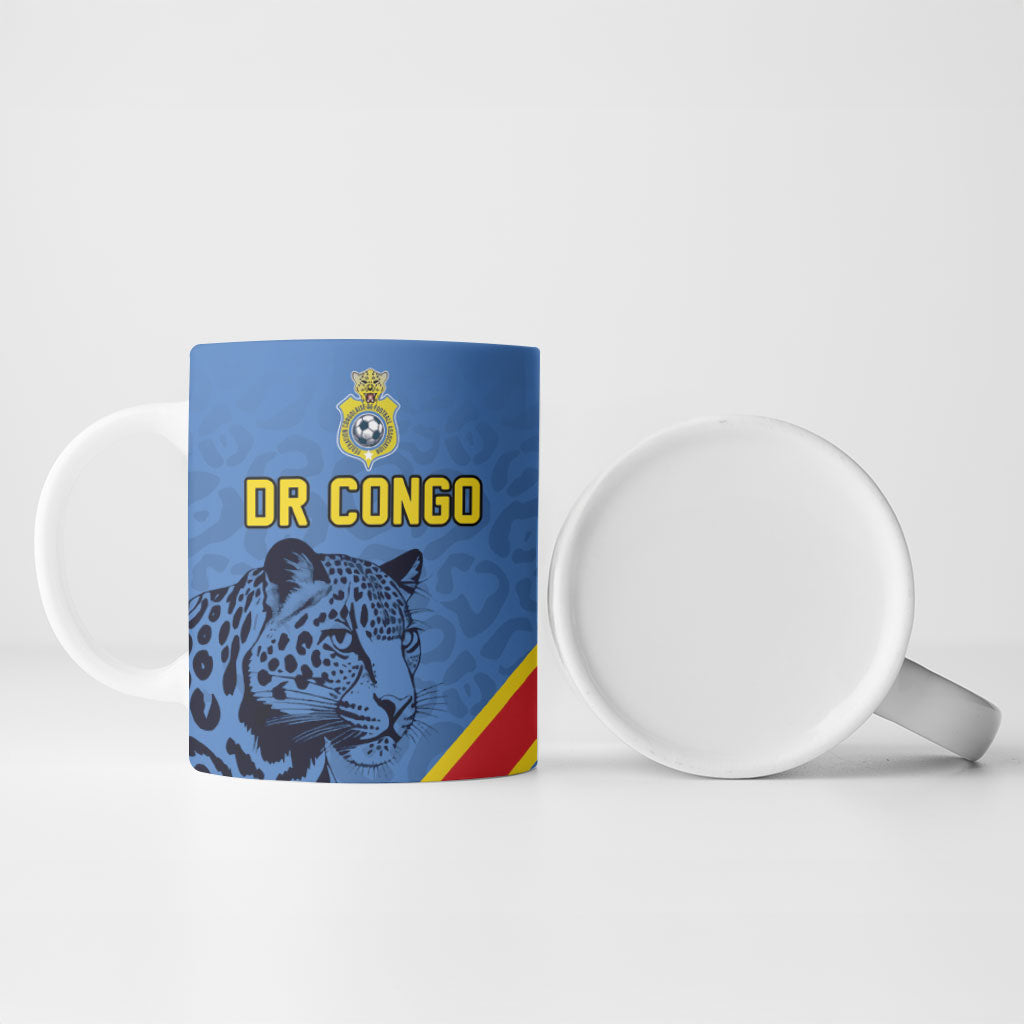 Custom DR Congo Football Ceramic Mug Leopard Pride Heritage Edition