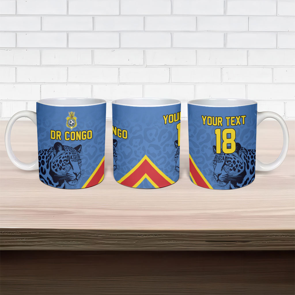 Custom DR Congo Football Ceramic Mug Leopard Pride Heritage Edition