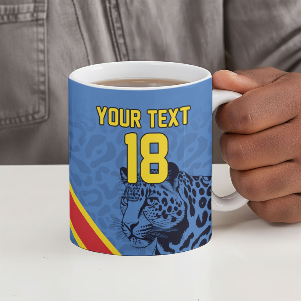 Custom DR Congo Football Ceramic Mug Leopard Pride Heritage Edition