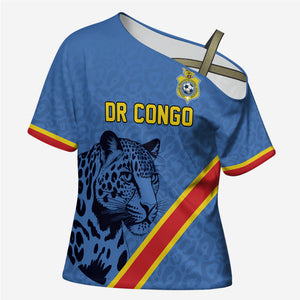 Custom DR Congo Football Cross Shoulder Shirt Leopard Pride Heritage Edition