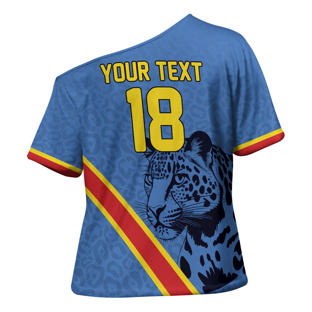 Custom DR Congo Football Cross Shoulder Shirt Leopard Pride Heritage Edition